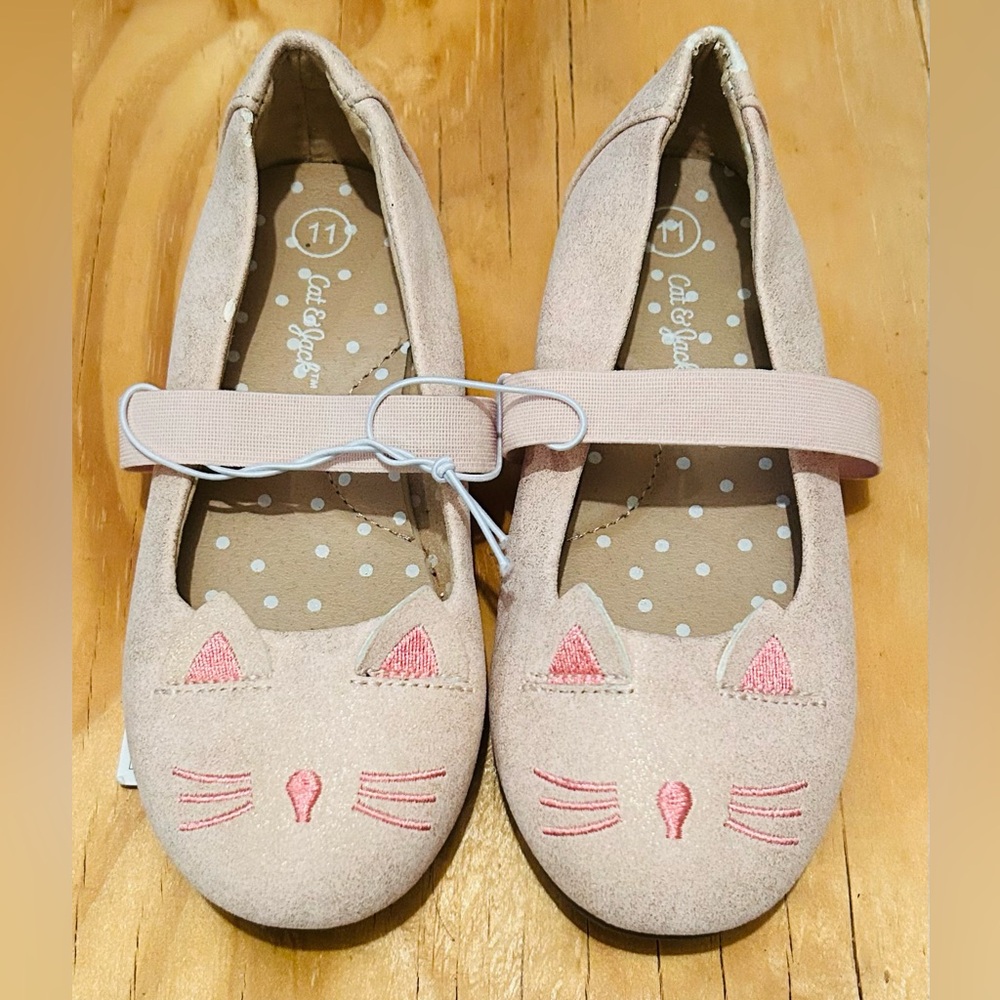 Cat & Jack Pink Cat Slippers for Kids